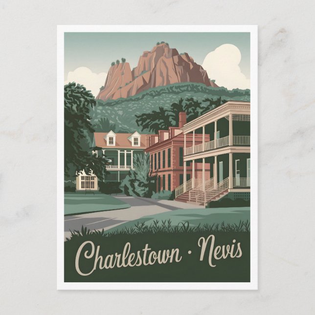 Postal Charlestown Nevis Vintage (Anverso)