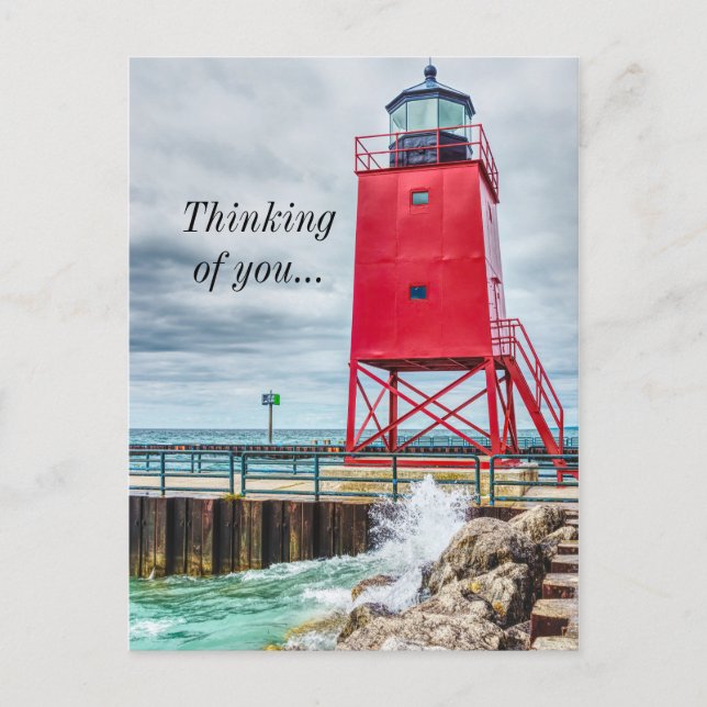 Postal Charlevoix South Ligthouse Pensando En Ti (Anverso)