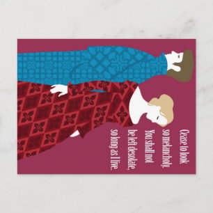 Postal Charlotte Bronte "Jane Eyre" regalo con una cita