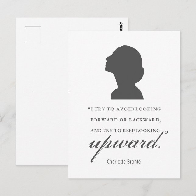 Postal Charlotte Bronte - Sigue Mirando Hacia Arriba - Bl (Anverso / Reverso)