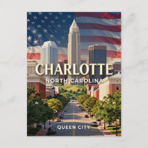 Postal Charlotte Carolina del Norte Paisaje Viaje