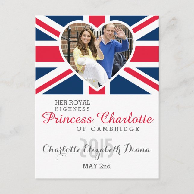 Postal Charlotte Elizabeth Diana - Británica Will Kate (Anverso)