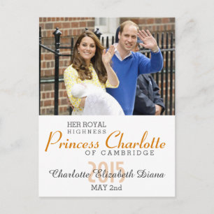 Postal Charlotte Elizabeth Diana - Británica Will Kate