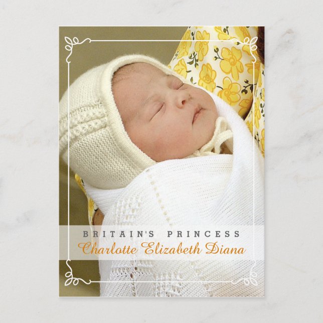 Postal Charlotte Elizabeth Diana - William Kate (Anverso)