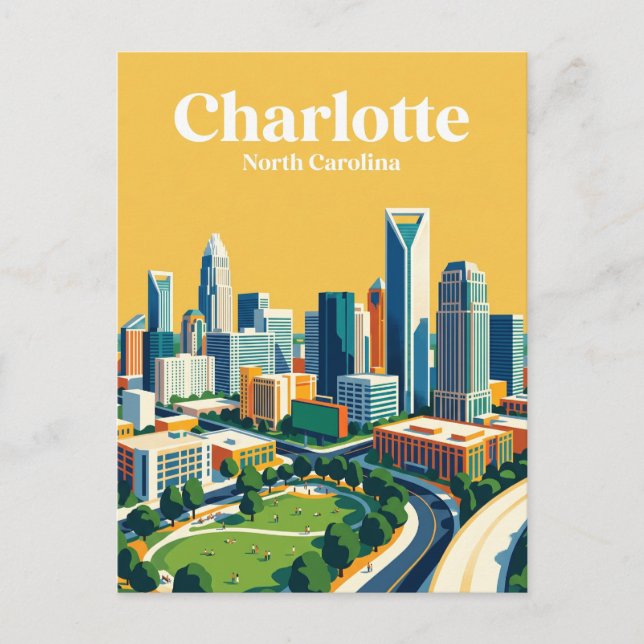 Postal Charlotte Skyline EE. UU. (Anverso)