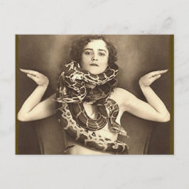 Postal Charmer de serpiente de espectáculo de retro de mu