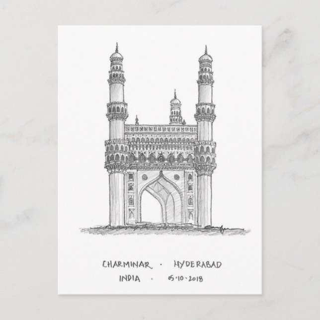 Postal Charminar, Hyderabad, India (Anverso)