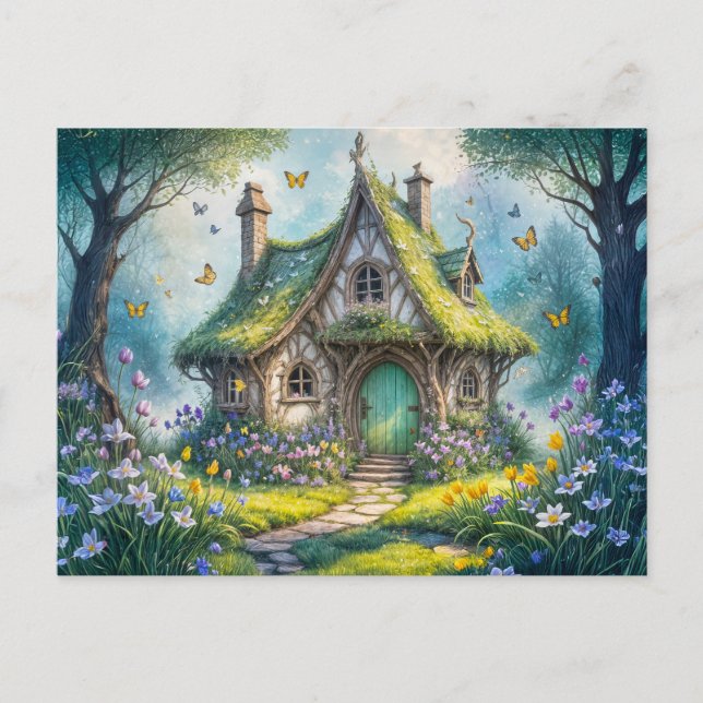 Postal Charming Cottage with Crocus Blooms (Anverso)