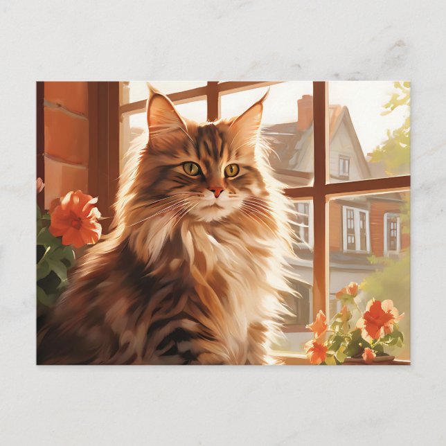 Postal Charming Maine Coon Cat (Anverso)