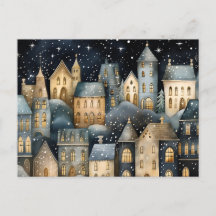 Charming Village Blank Winter Card