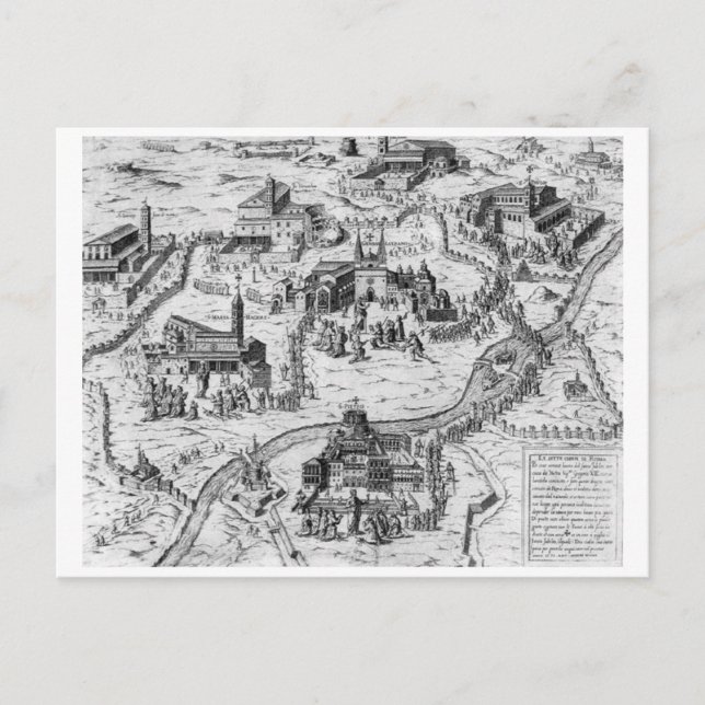 Postal Charta Postalis Indulgentiae 7 Ecclesiarum Urbis (Anverso)