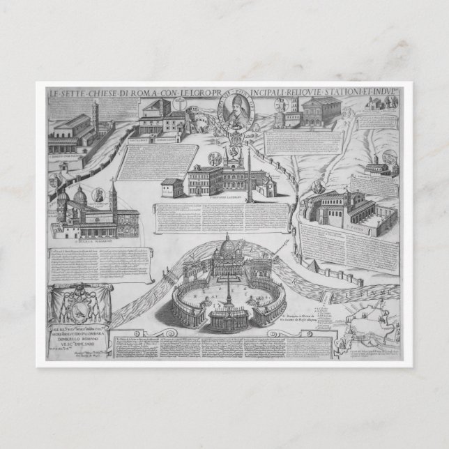 Postal Charta Postalis Indulgentiae VII Ecclesiarum Urbis (Anverso)