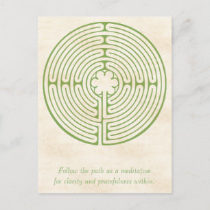 Postal Chartres Labyrinth Green