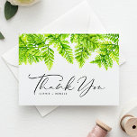 Postal Chartreuse Green Fern deja Boda Gracias<br><div class="desc">Envíe las gracias con este boda de personalizable gracias postal. Cuenta con una zona acuática de hojas de helecho verde de chartreuse. Personalice agregando sus detalles. Esta tarjeta postal es perfecta para bodas de bosques,  duchas para bebés,  graduaciones,  cumpleaños y más. Los elementos coincidentes están disponibles.</div>