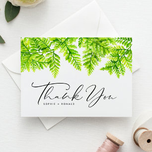 Postal Chartreuse Green Fern deja Boda Gracias