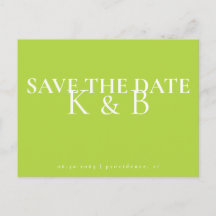 Chartreuse Simplicity Monograma QR Save the Date