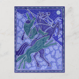 Postal Chase, hombre caballo montando Ilustracion de anim