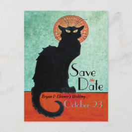 Postal Chat Noir azul de gato francés vintage Save the Da