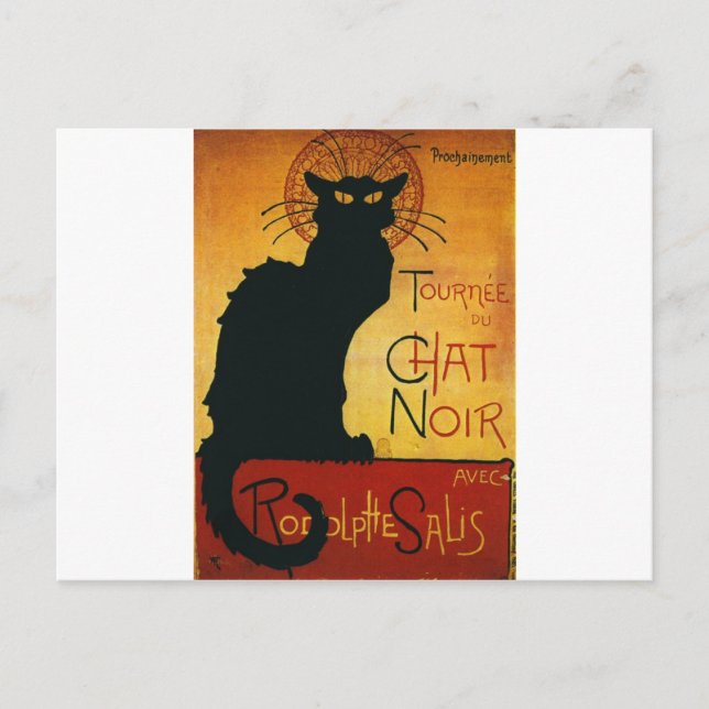 Postal Chat Noir - Gato negro (Anverso)