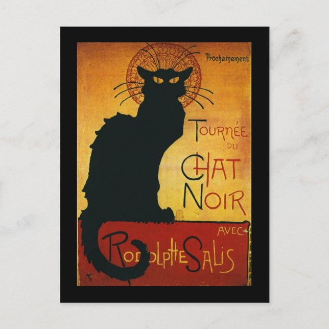Postal Chat Noir - Gato negro (Anverso)