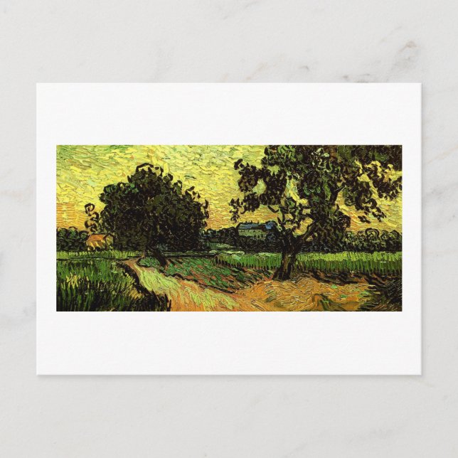 Postal Chateau Auvers Paisaje Twilight Van Gogh Fine (Anverso)