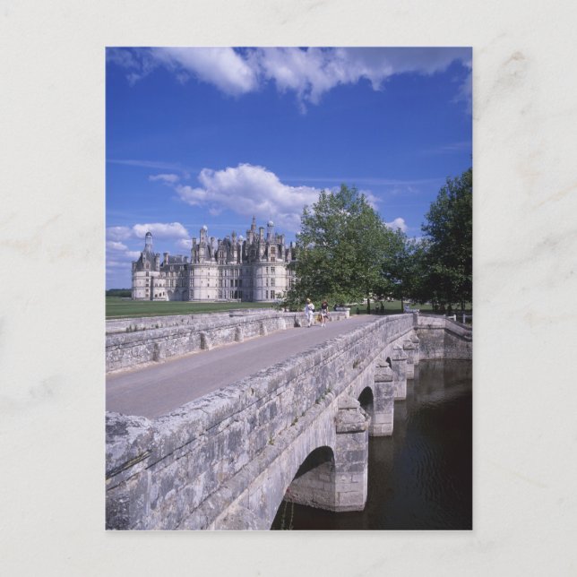 Postal Chateau Chambord, Valle del Loira, Francia (Anverso)