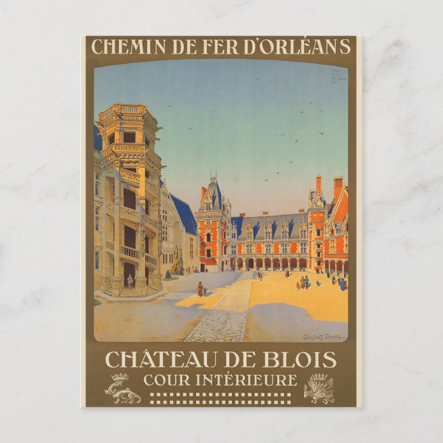 Postal Chateau de Blois France (Anverso)