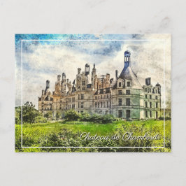 Postal Chateau de Chambord, Francia.