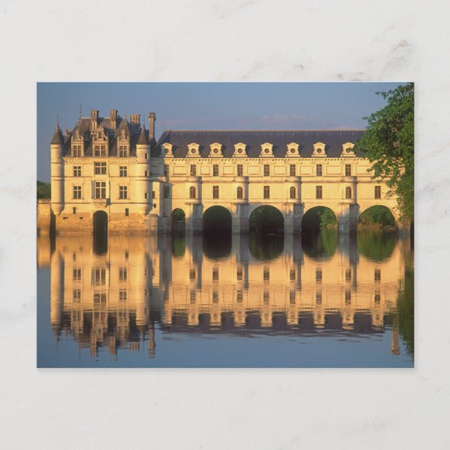 Postal Chateau de Chenonceau, río Cher, Loir-et-Cher, (Anverso)