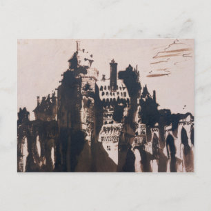 Postal Chateau fortificado por dos puentes