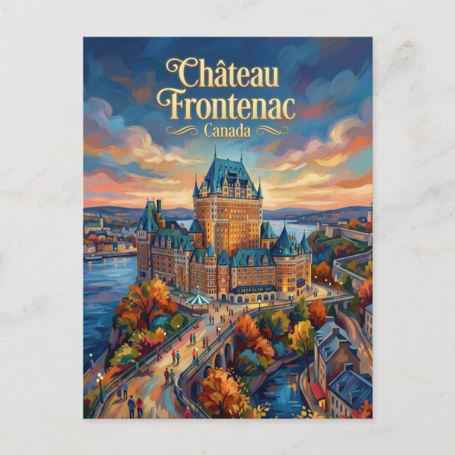 Postal Château Frontenac Canadá (Anverso)