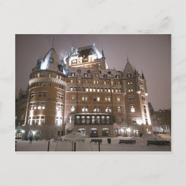 Postal Château Frontenac de noche (Anverso)