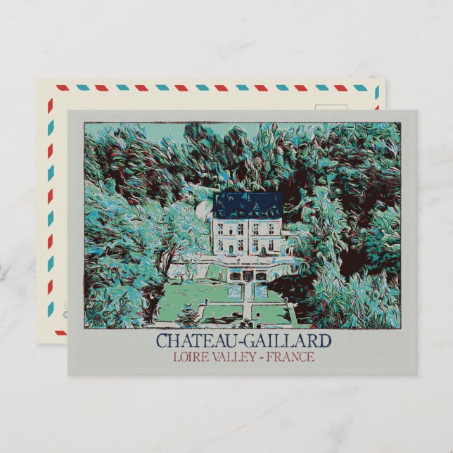 Postal Château-Gaillard en el valle del Loira, Francia (Anverso / Reverso)