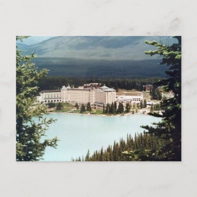 Postal Chateau Lake Louise en Alberta, Canadá (Anverso)