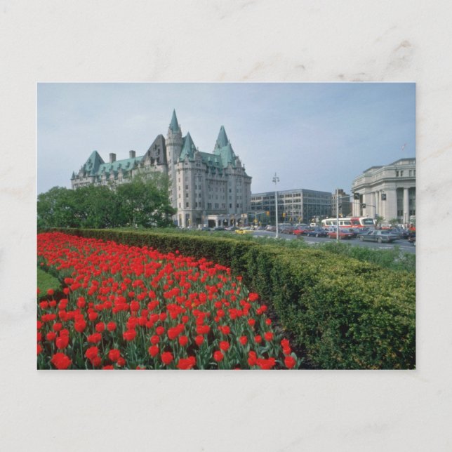 Postal Chateau Laurier Hotel, flores de Ottawa (Anverso)