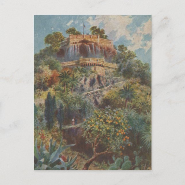 Postal Chateau View Nice Francia (Anverso)