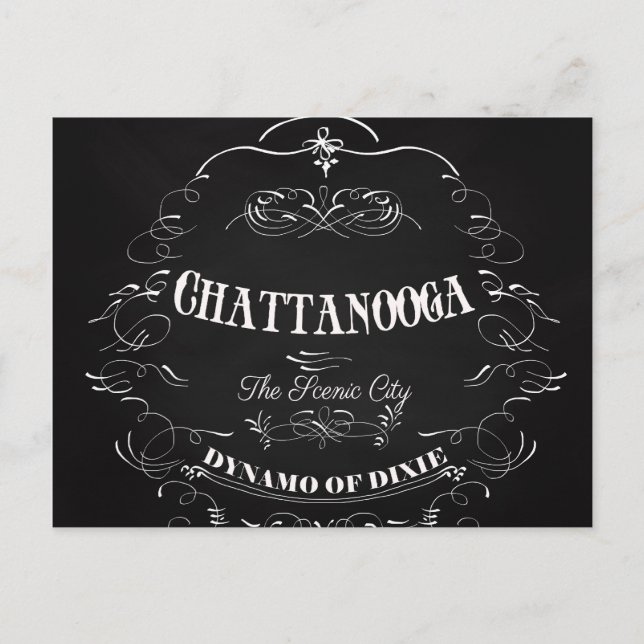 Postal Chattanooga City Tennessee Art - La ciudad escénic (Anverso)