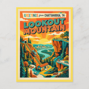 Postal Chattanooga Lookout Mountain Estilo Vintage
