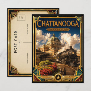 Postal Chattanooga Tennessee Arte Deco Vintage Edad Dorad