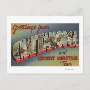 Postal Chattanooga, Tennessee - Escenas de letras grandes