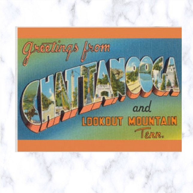 Postal Chattanooga Tennessee Letra Grande Antigua (Subido por el creador)