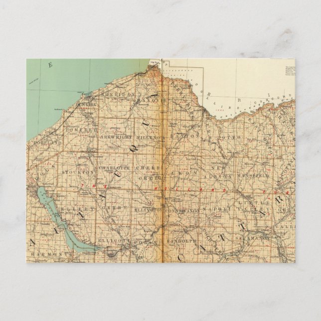 Postal Chautauqua, condados de Cattaraugus (Anverso)