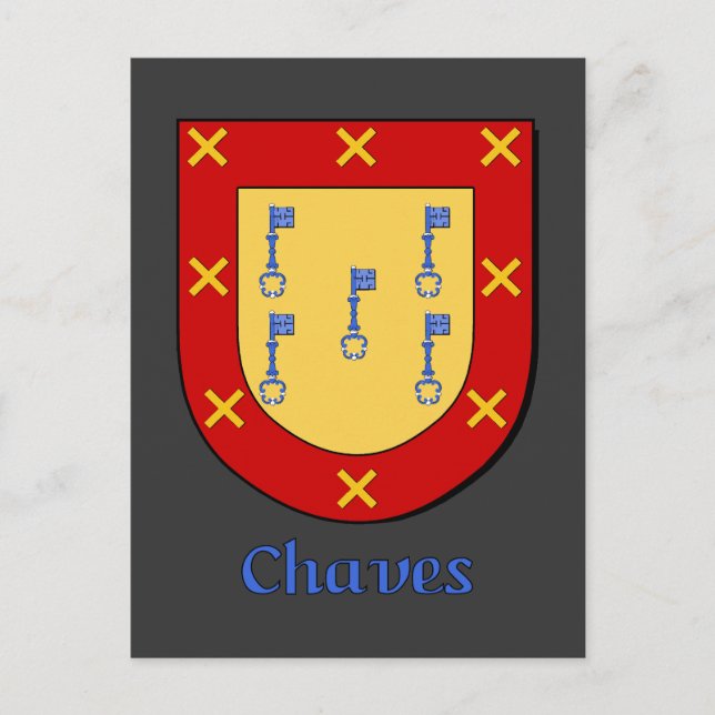 Postal Chaves Family Heraldic Shield (Anverso)