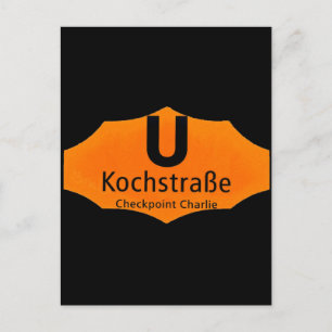 Postal Checkpoint Charlie, Kochstrabe, UBahn, Naranja/Blk