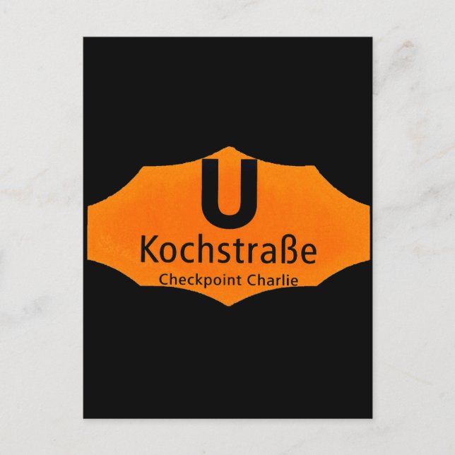 Postal Checkpoint Charlie, Kochstrabe, UBahn, Naranja/Blk (Anverso)