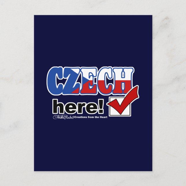 Postal Checo Aquí (Oscuro) (Anverso)