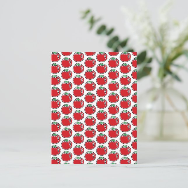 Postal Cheery Cherry Tomato Personalizado (Anverso de pie)