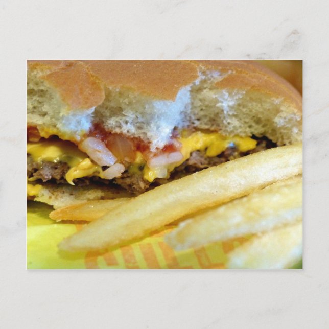 Postal Cheeseburger y Fries (Anverso)
