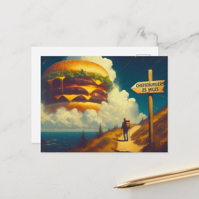 Postal Cheeseburgurgers A 35 Millas (40 Km) De Distancia  (Anverso/Reverso In Situ)