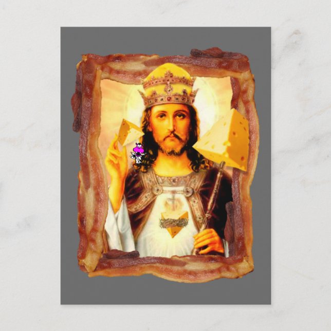 Postal Cheesus Bacon Christ (Anverso)
